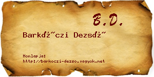 Barkóczi Dezső névjegykártya