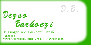 dezso barkoczi business card
