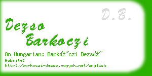 dezso barkoczi business card